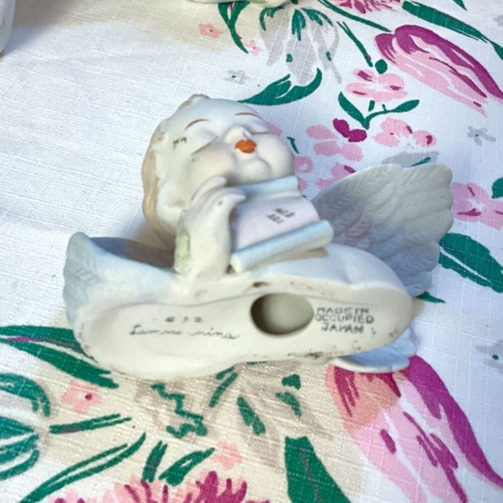 Vintage porcelain angel figurines 5 angels Lamore China & Lefton Occupied Japan - Picture 3 of 12